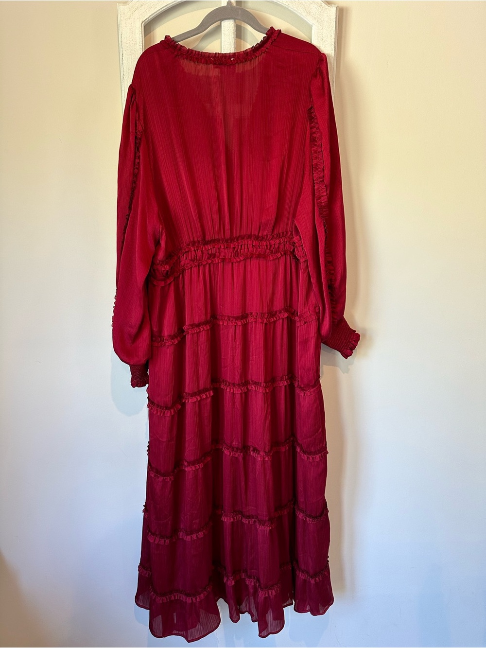 CeCe Red Ruffle Maxi Dress - Picture 3 of 4
